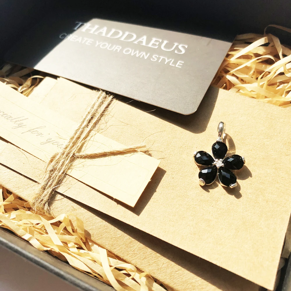 Подвеска с кристаллами и цветами черного цвета модные ювелирные изделия бренда