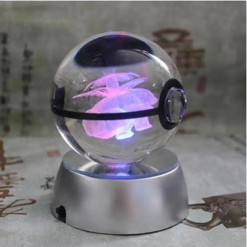 Geng Ghost Elves диаметр 5 см стеклянная настольная лампа Pokemon Go Pocket Monster Mewtwo 3d светодиодный ночной Светильник power Bank 3d лампа - Цвет: Diameter 5cm