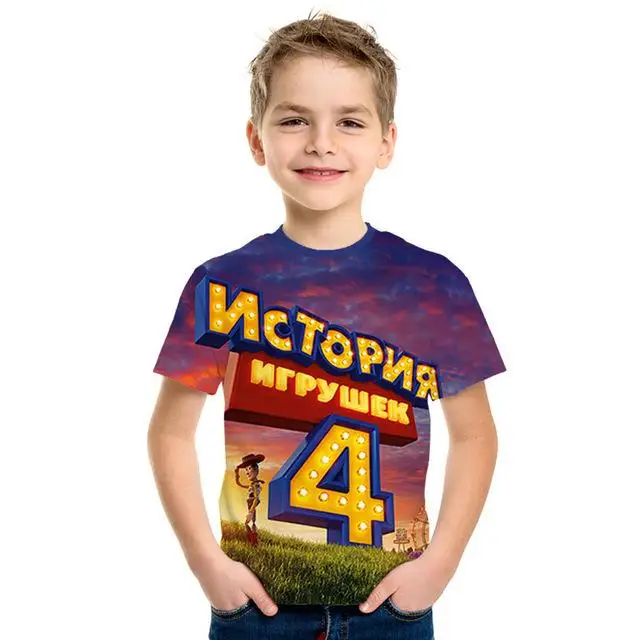 3D анимированная игрушка-Фотоаппарат, история 4, детская одежда с героями мультфильмов Милая рубашка для отдыха для мальчиков и девочек модная футболка с короткими рукавами для детей в стиле Харадзюку - Цвет: NT-790