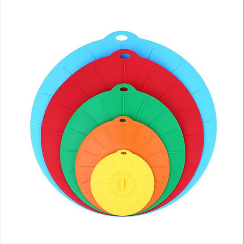 

Set of 5 Silicone Microwave Bowl Cover Food Wrap Bowl Pot Lid Food Fresh Cover Pan Lid Stopper Bowl Covers Cooking Kitchen Tools