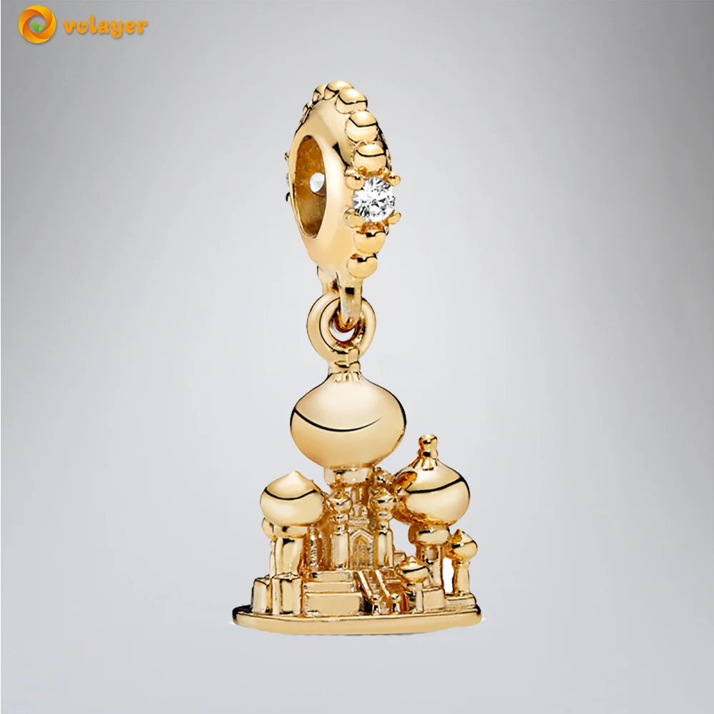 

Volayer 925 Sterling Silver Beads Aladdin Agrabah Castle Dangle Charms fit Original Pandora Bracelets Women Jewelry Making Gift