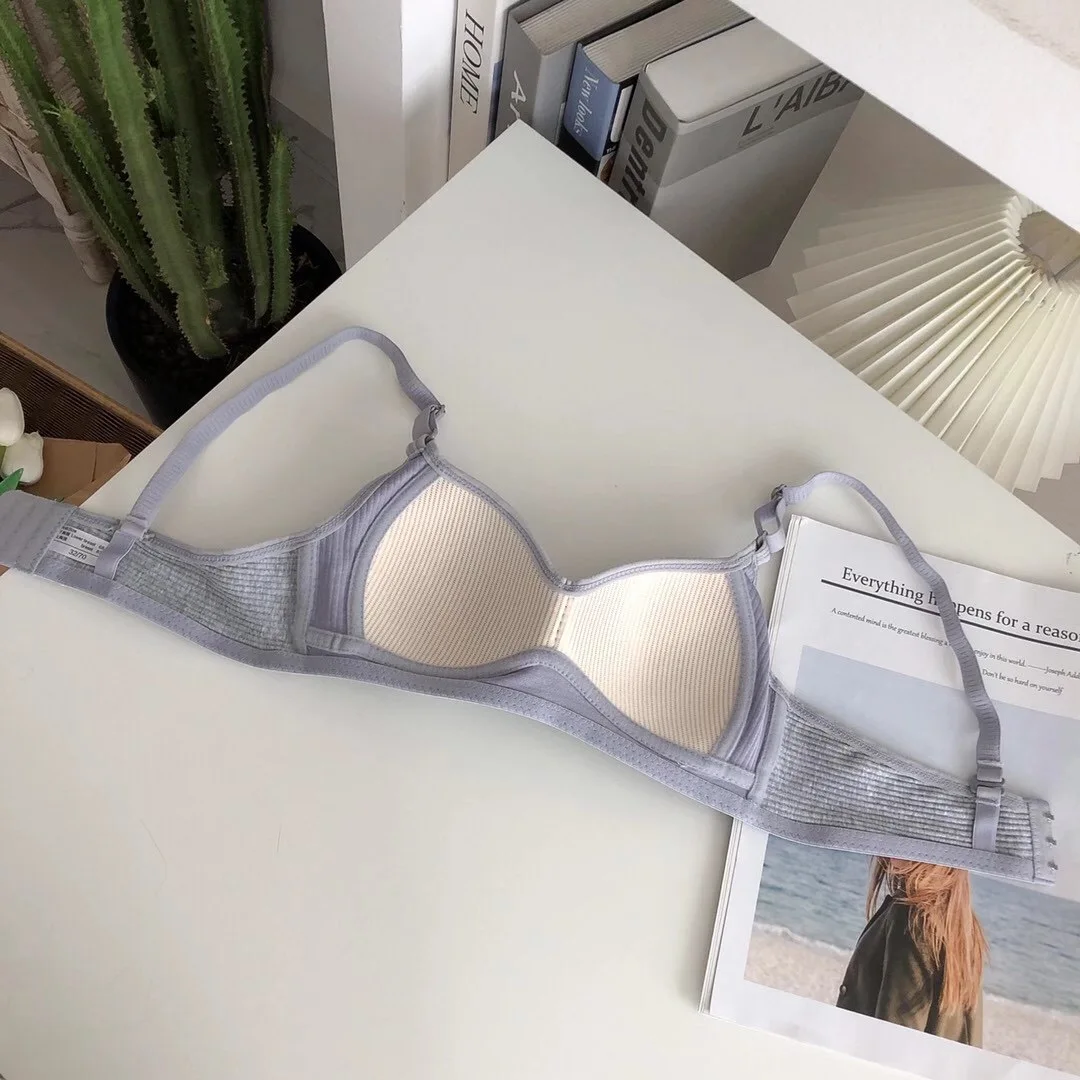 

Thin women's bra, no steel ring, anti-sagging, pull-ups, gather cotton bra