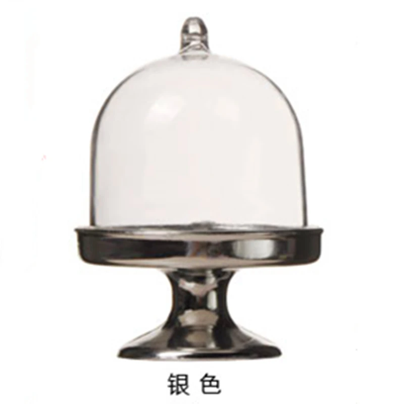 silver 12 шт./компл. прозрачная мини торт подставки коробка конфет 12 шт./компл., хороший подарок на день рождения, десерт кекс Дисплей держатель Свадебные украшения - Цвет: silver