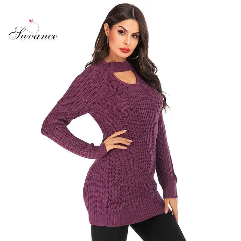 Женский трикотажный свитер с круглым вырезом в стиле пэчворк | Женская одежда