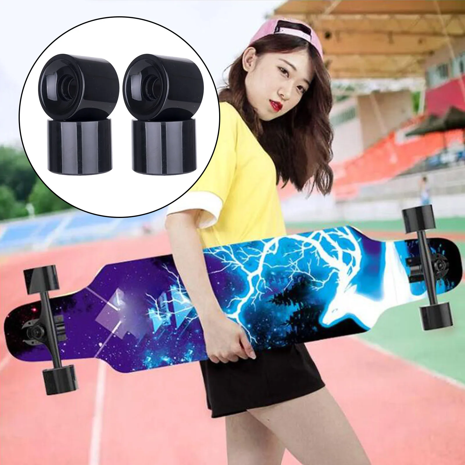 

4pcs Roller Skateboard Wheels Replacement High Performance Longboard Mini Cruiser PU Wheels ABEC-9 Bearing Wrap