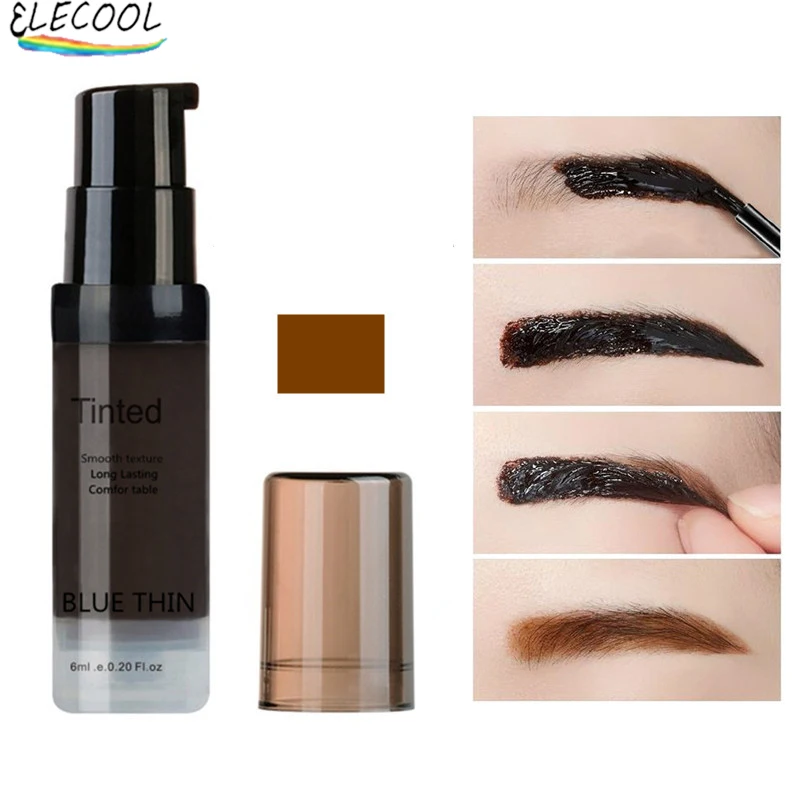 ELECOOL Eyebrow Tattoo Gel Eyebrow Cream Black Brown Tattoo Brow Gel Tint Waterproof Peel Off Eye Brow Tattoo Dye Eyebrow Tools