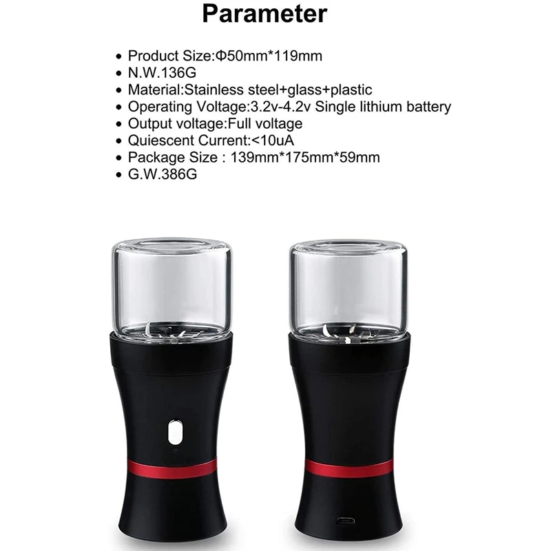 Electric Herb Grinder Dried Spice Fine With Pollen Catcher Smart Control Rolling | Дом и сад
