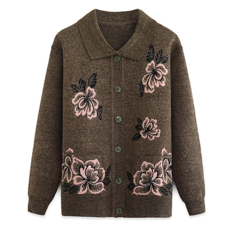 Модный весенне-осенний кардиган для женщин среднего возраста 2020 года свитер
