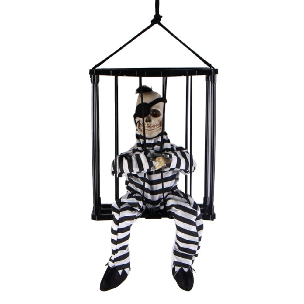 

Halloween Decoration Induction Skeleton Skull Death Prisoner Scary Cage Ghost DIY Party Supplies