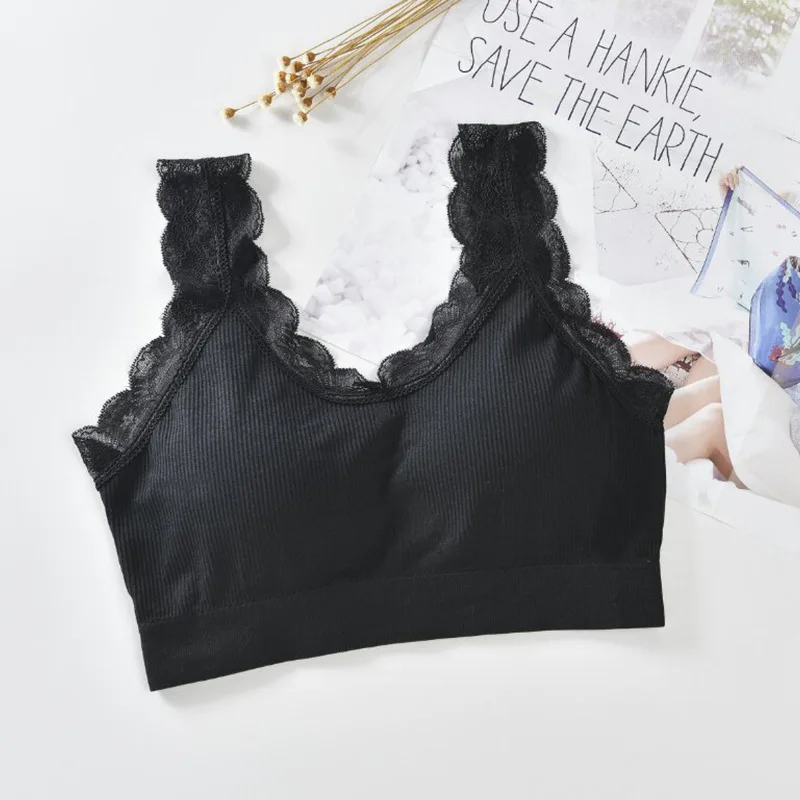 Кружевной женский топ без косточек пикантный бюстгальтер пуш ап комфортное