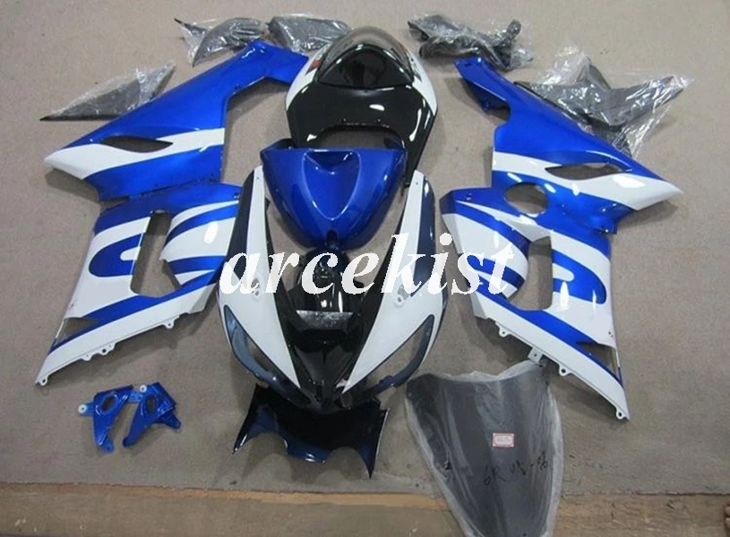 

Новый комплект обтекателей для мотоцикла ABS, подходит для kawasaki Ninja ZX6R 636 2005 2006 05 06 6R, цвет голубой/белый