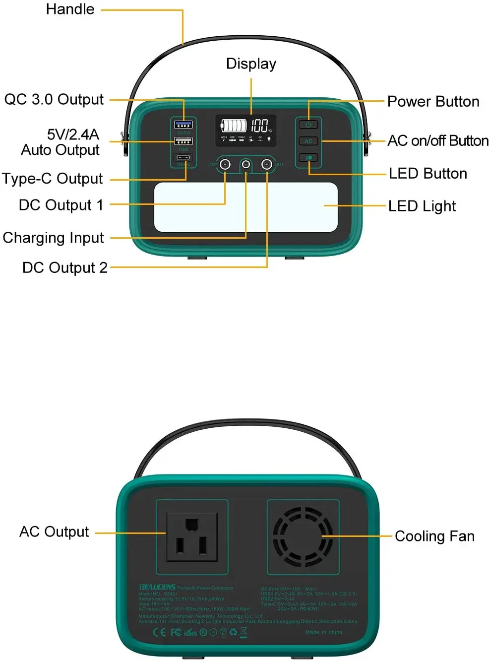 Портативный внешний аккумулятор 100800mAh 310W солнечный генератор портативная