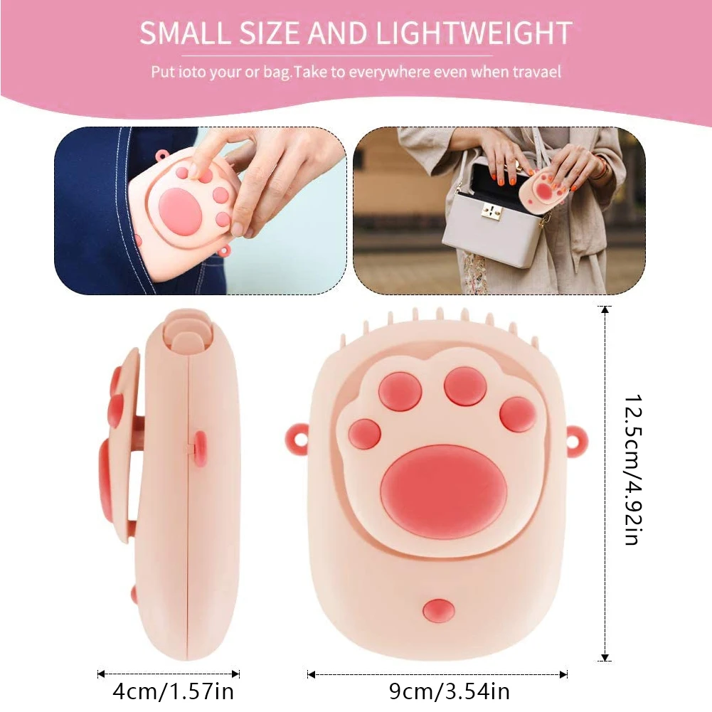 

Mini Fan Hanging Neck Fan Wearable Lazy Hands Free Fan Cartoon Cat Paw Mini USB Charging 1500mAh 3 Speeds Fan For Office Bedroom