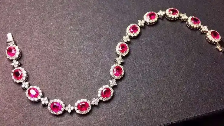 Свадебный браслет стихийных бедствий и реальные рубиновый твердый S925