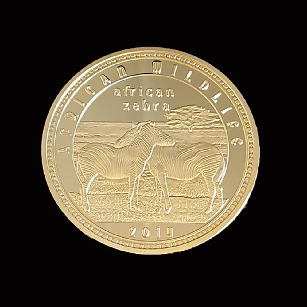

2014 African Zebra Commemorative Coin Gold Challenge Collectibles For Business Gifts