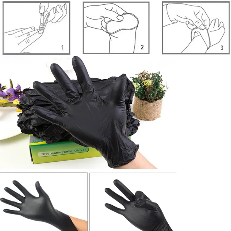 L M S Одноразовые черные перманентные Маркеры татуировки перчатки тату латексные