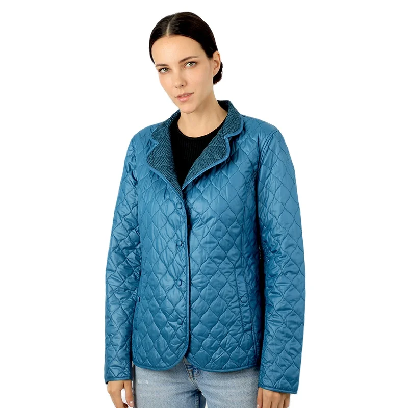 

Короткая Весенняя женская куртка, парка, теплое Стеганое пальто, тонкая хлопковая легкая одежда, женская одежда North Brand Officre Lady Face 18-13