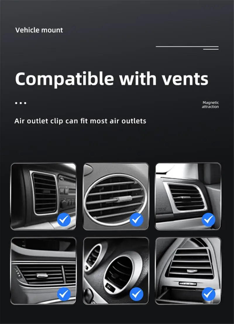 

Magnetic Wireless Charger Outlet Car Mount For iPhone 12 Pro Wireless Charging 15W Outlet Mobile Phone Holder For phone