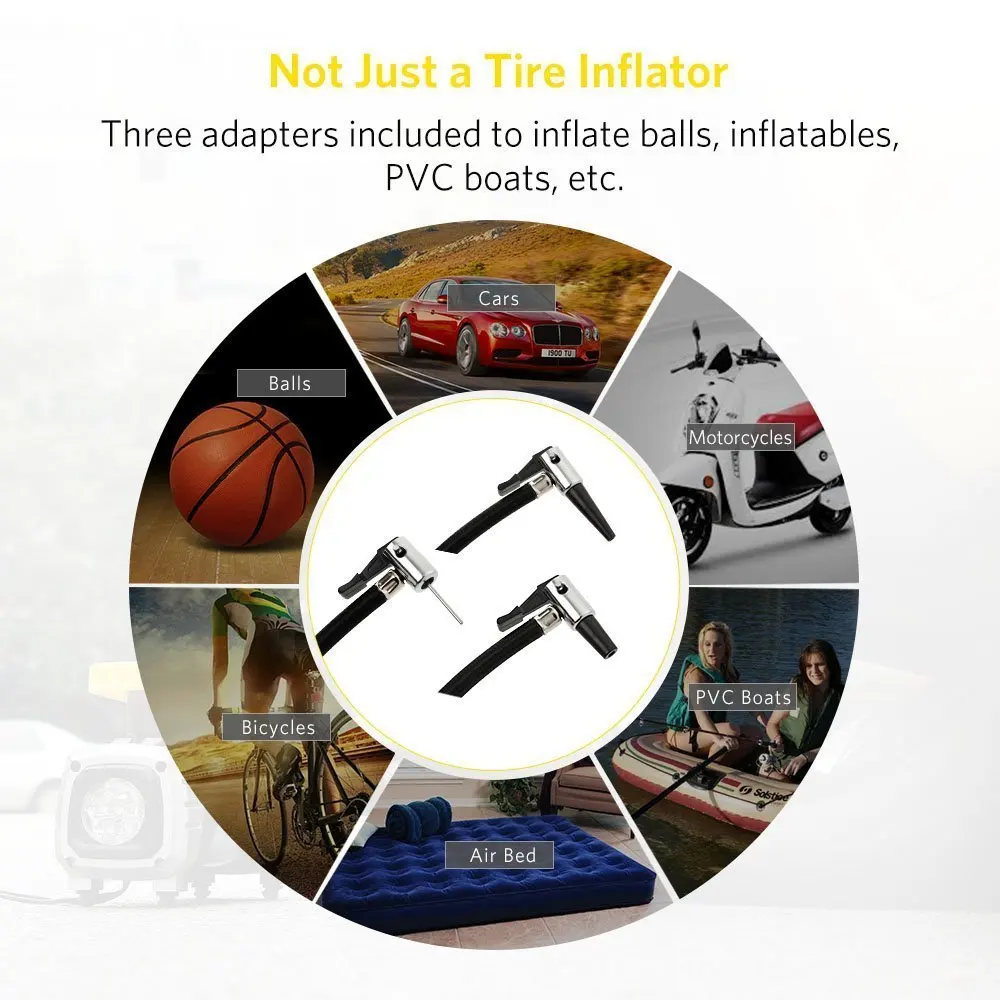 Barato Compresor De Aire Portátil De 150 PSI Inflador De Neumáticos De Coche Bomba De Neumáticos Con Manómetro Digital 12V DC Brillante Linterna De Emergencia