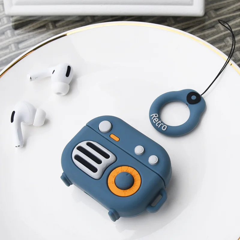 Мультяшный чехол для беспроводных Bluetooth-наушников Apple AirPods 2 силиконовый