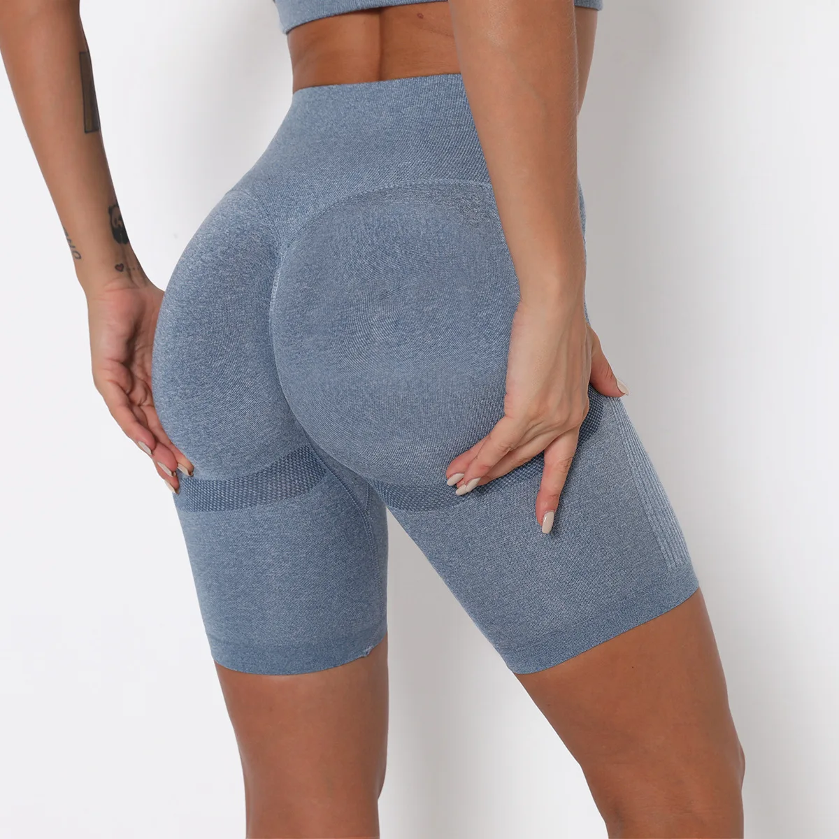 

Спортивные шорты с завышенной талией для подтяжки бедер, женские облегающие брюки для йоги, быстросохнущие тренировочные штаны для бега и ф...