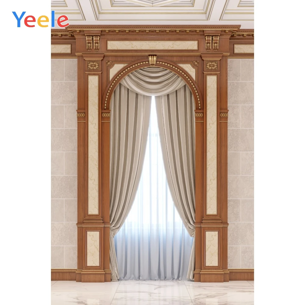 

Wedding Interior Classical European style Wooden Window Curtain Photography Backdrops Background For Photo Studio Photophone