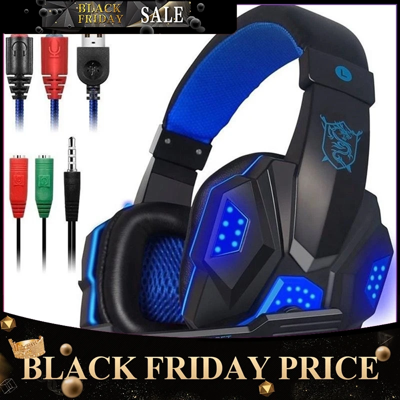 

2.2M PC780 Gaming Headsets Big LED Light Mic Stereo Earphones Deep Bass for PC Computer Gamer Laptop headphones for computer