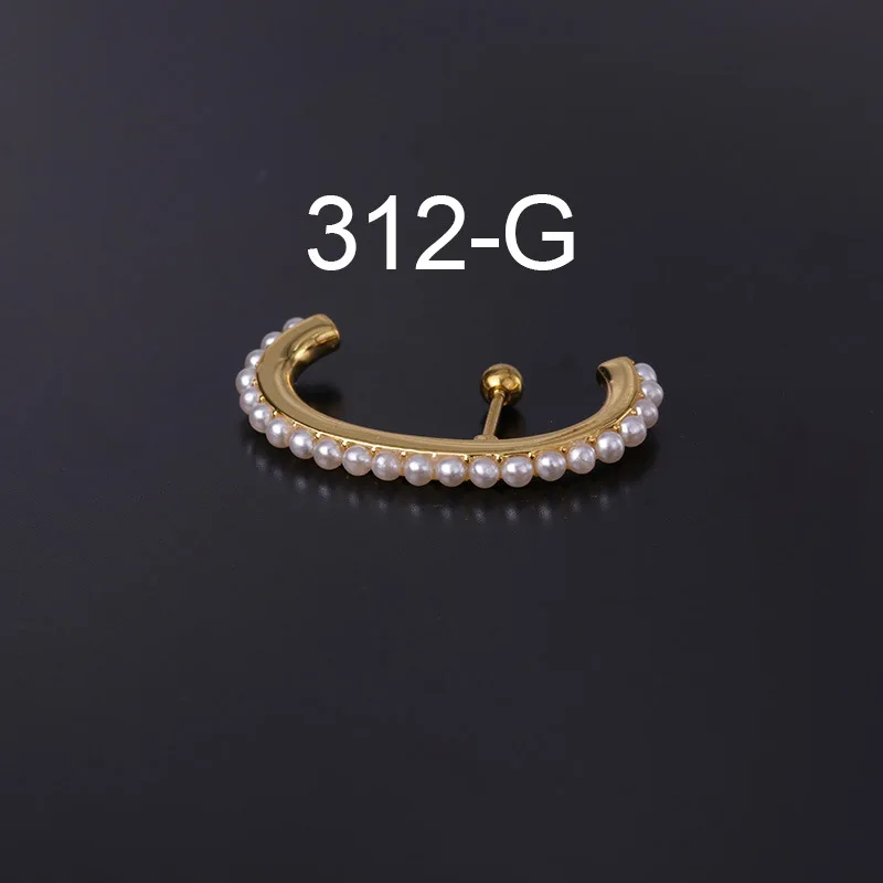 

1PC 20G Stainless Steel Ear Piercing Stud Pearl Cartilage Helix Conch Earring Piercing Jewelry