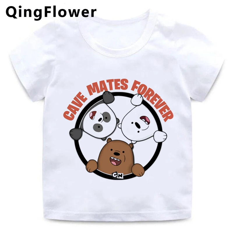 Футболка детская с рисунком медведя милый мультяшный рисунок в стиле Харадзюку