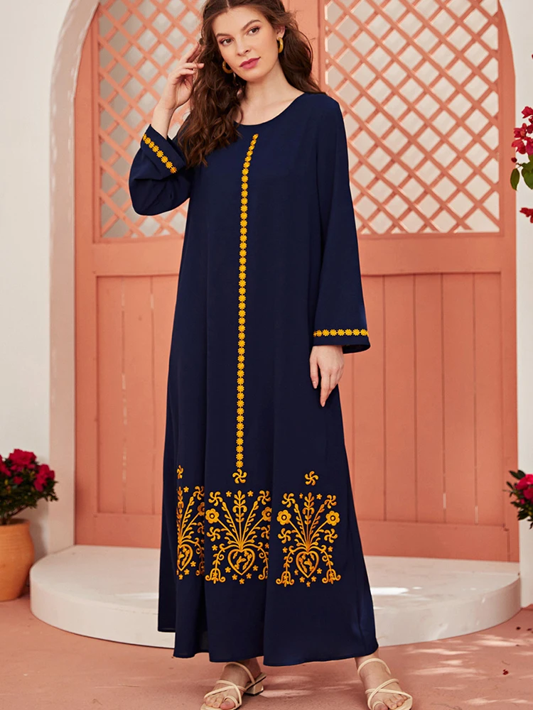 

Ramadan Eid Mubarak Robe Longue Femme Abaya Dubai Kaftan Turkey Muslim Fashion Hijab Dress Islam Clothing Maxi Dresses For Women