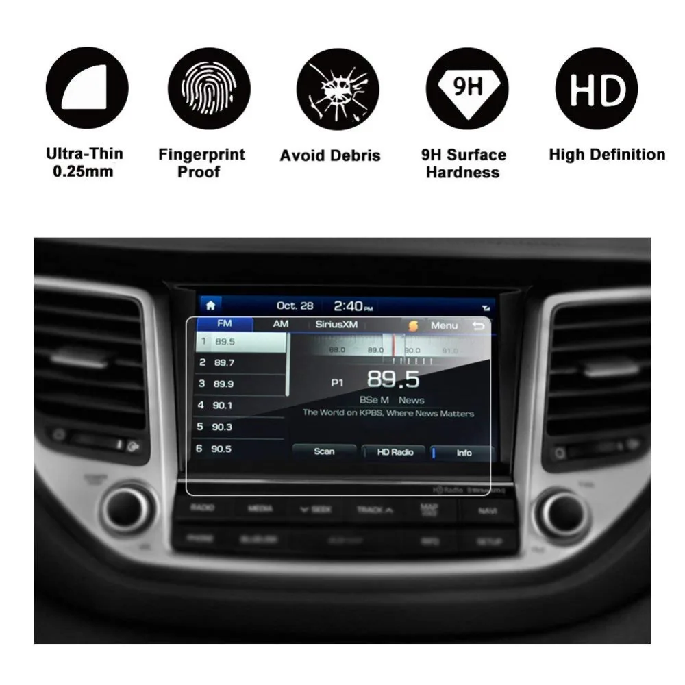 8 дюймов закаленное Стекло Экран протектор для hyundai Tucson- автомобиля gps навигации Экран защитная пленка