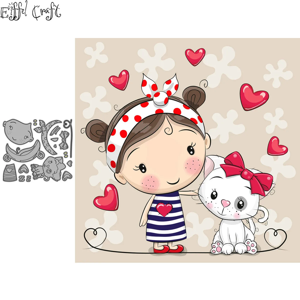 

Caring Girl Scrapbooking Paper Metal Craft Dies For Card Making Cute Cat Love Diy Cut Dies Metal 2020 Nouveau Arrivage