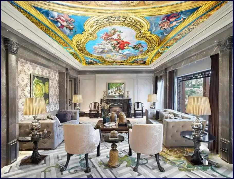 

WDBH пользовательская фотография роспись 3d потолочные фрески обои Европейский бриллиантовый Ангел домашний декор гостиная обои для стен 3d