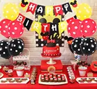 Праздничный баннер с Микки Маусом для тематической вечеринки, одноразовая тарелка для маленьких мальчиков, салфетка, топперы для торта для детей, декоративный флаг, подарки