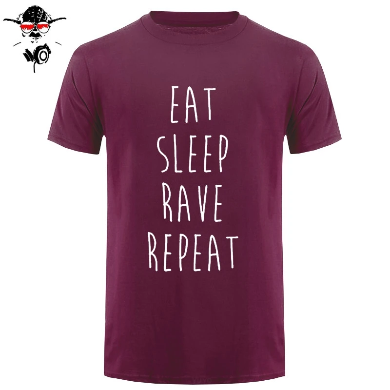 Мужская хлопковая футболка с коротким рукавом EAT SLEEP RAVE REPEAT DANCE SWAG MAN IBIZA новинка |