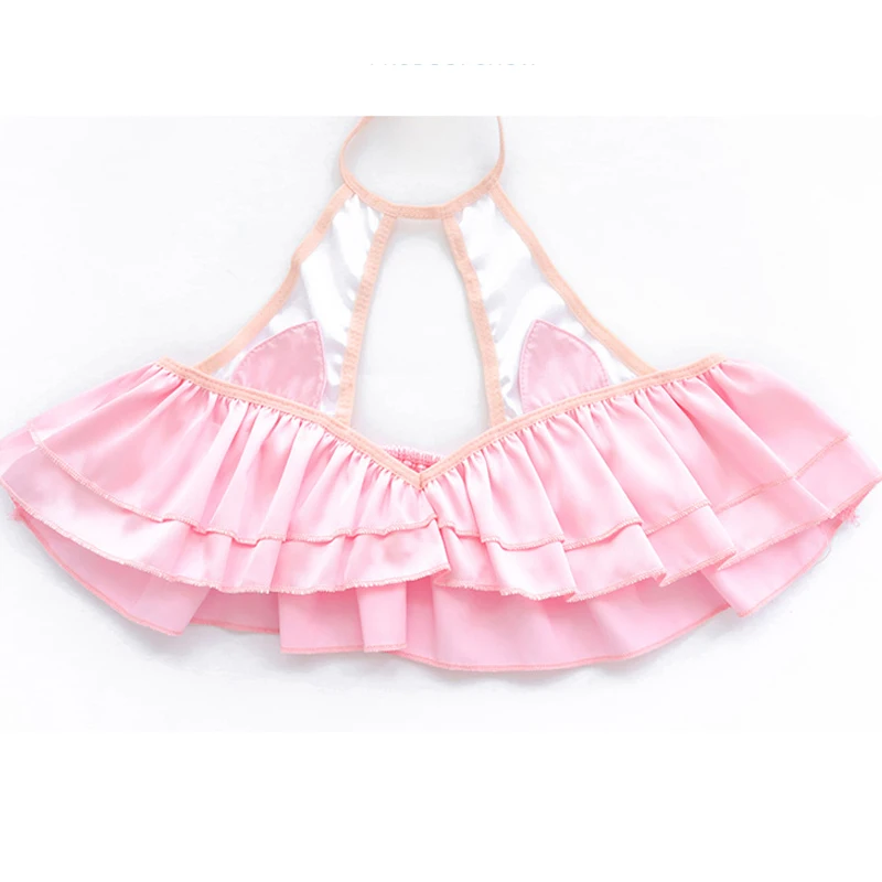 Лолита Банни девочка полый лотос лист ультракороткий Холтер оборки Кролик хвост