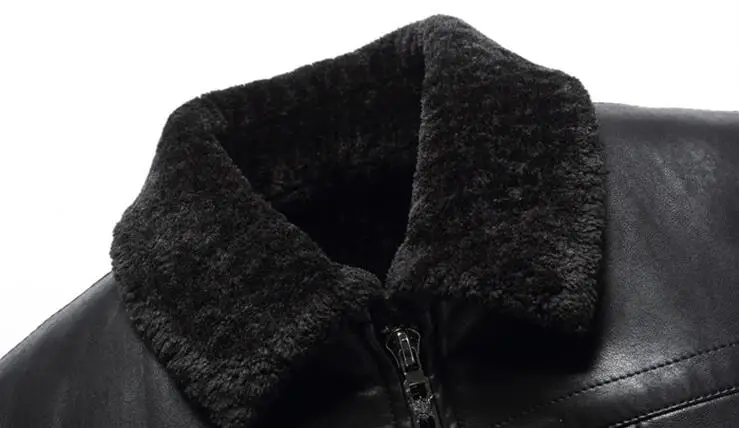 

High Quality Autumn Winter Clothes new Mens Business Casual zipper Fur coats Male Fashion warm Thick Velvet Leather Jacket Men