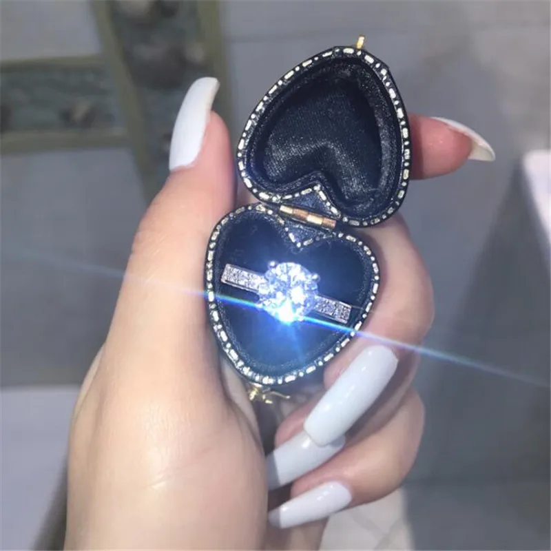 1.5CT кольцо с бриллиантом ювелирное изделие из стерлингового серебра 925 пробы