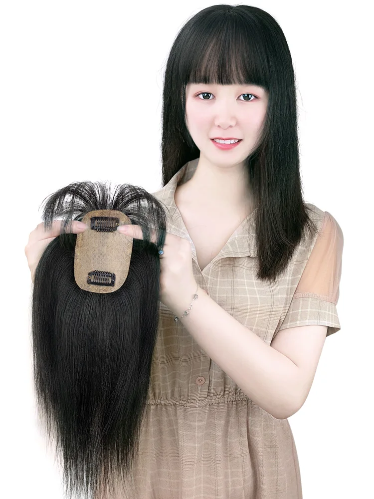 Парик TaLang Topper с челкой увеличивает количество волос на макушке чтобы покрыть