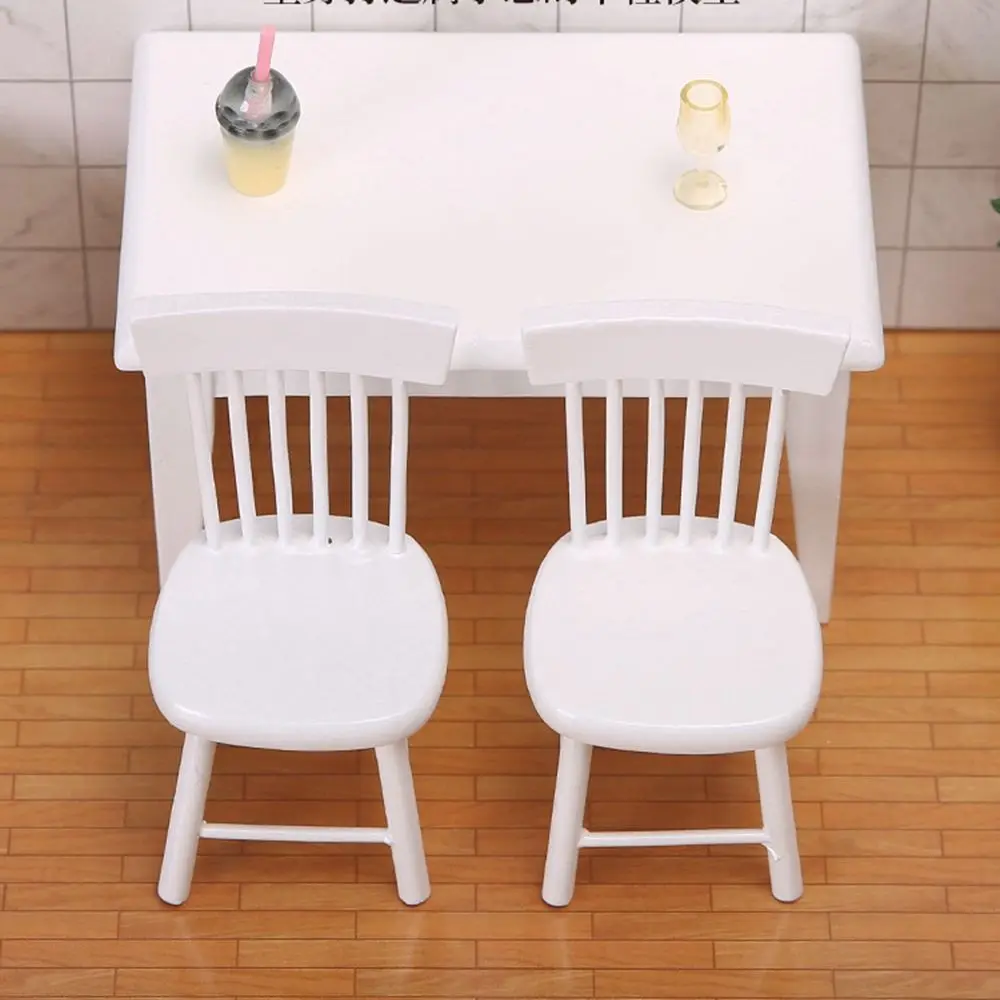 112 mini wooden furniture simulation desk coffee table chairs miniature model toys for doll house decoration accessories free global shipping