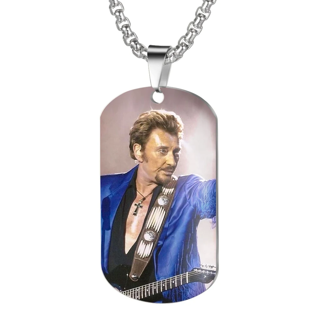 A Ожерелье с подвеской от Jonny Hallyday, персонализированное цветное фото ожерелье s для женщин и мужчин, ювелирные изделия из нержавеющей стали - Окраска металла: A