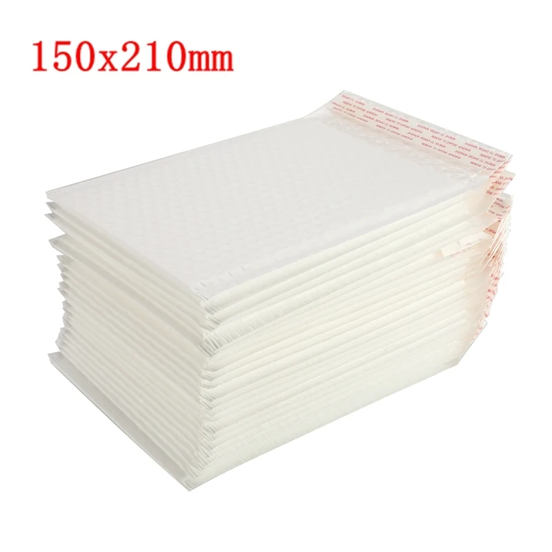 150x210mm 50 шт/партия различные спецификации матовый белый пакет из воздушно-пузырьковой пленки мешок пены Экспресс Упаковка Почтовый Конверт Сумка - Цвет: 150x210mm