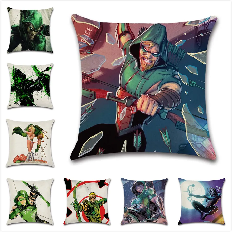 Чехол на подушку зеленого цвета со стрелой Оливер Куин украшение для дома дивана