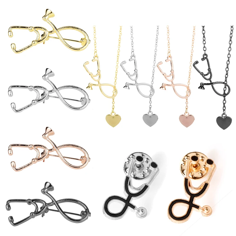 

Doctor Nurse Stethoscope Brooch Creative Organ Heart Enamel Pin Brooches for Women Men Medical Students Jewelry Accessories