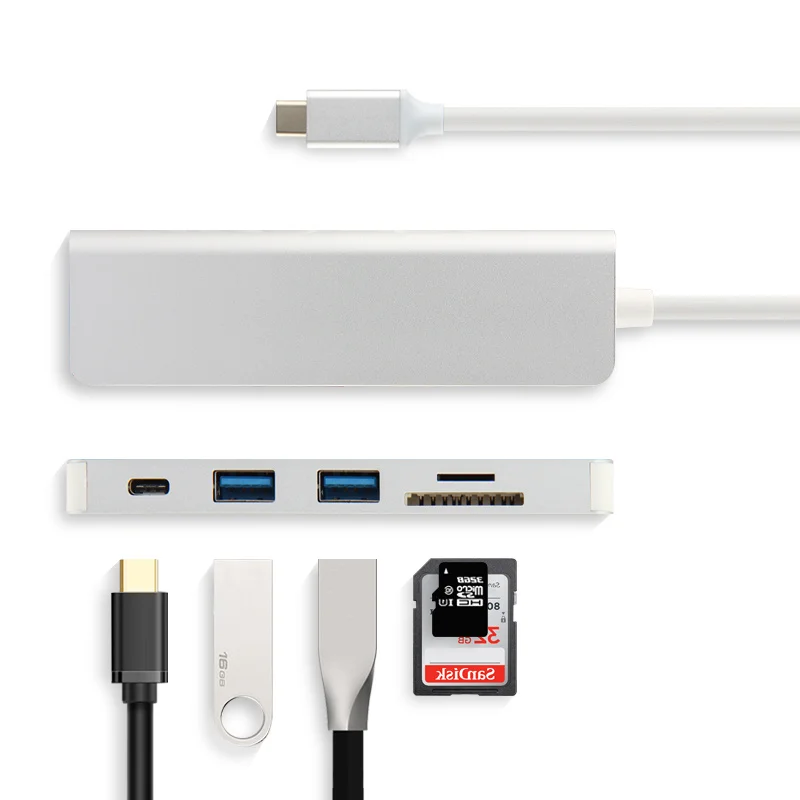 Ajiuyu USB C концентратор Thunderbolt 3 type C адаптер док-станция 3 USB 3,0 порт 4K HDMI мульти порты для Macbook Pro Air iMAC НОУТБУК сплиттер