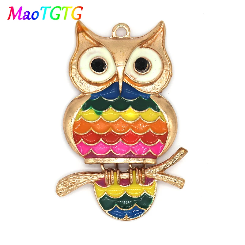 Ретро масло капля Красочные Сова Подвески для изготовления ювелирных изделий