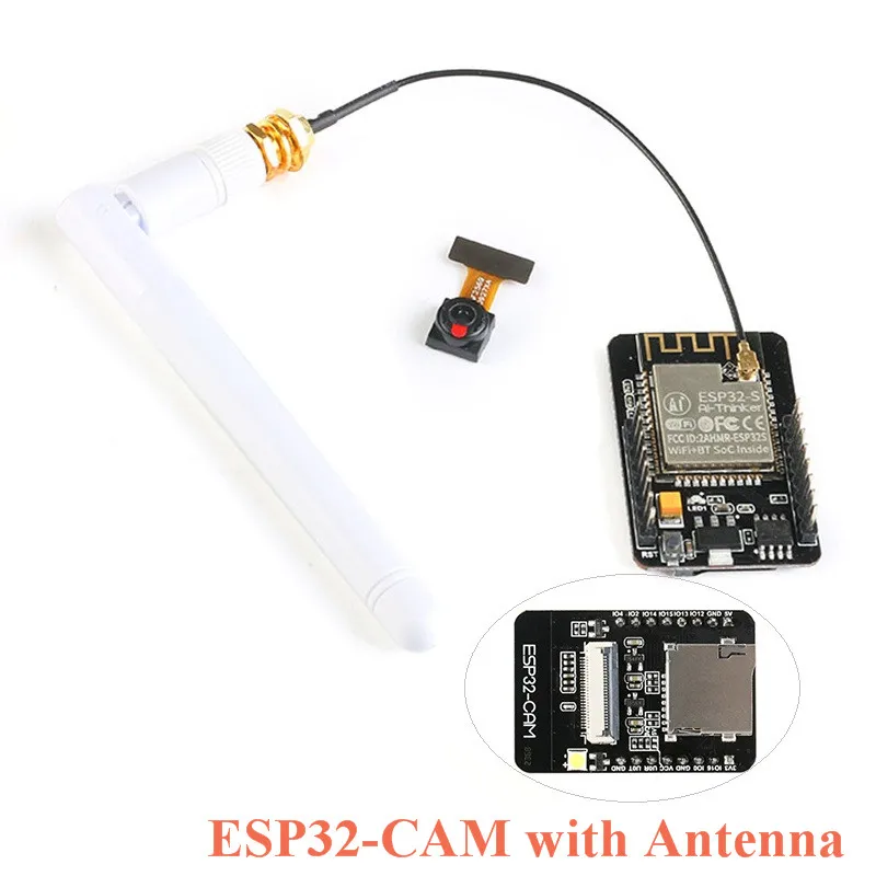 Модуль камеры совместимый с Bluetooth Wi-Fi макетная плата ESP32 5 В OV2640 IPEX антенна ESP32-CAM