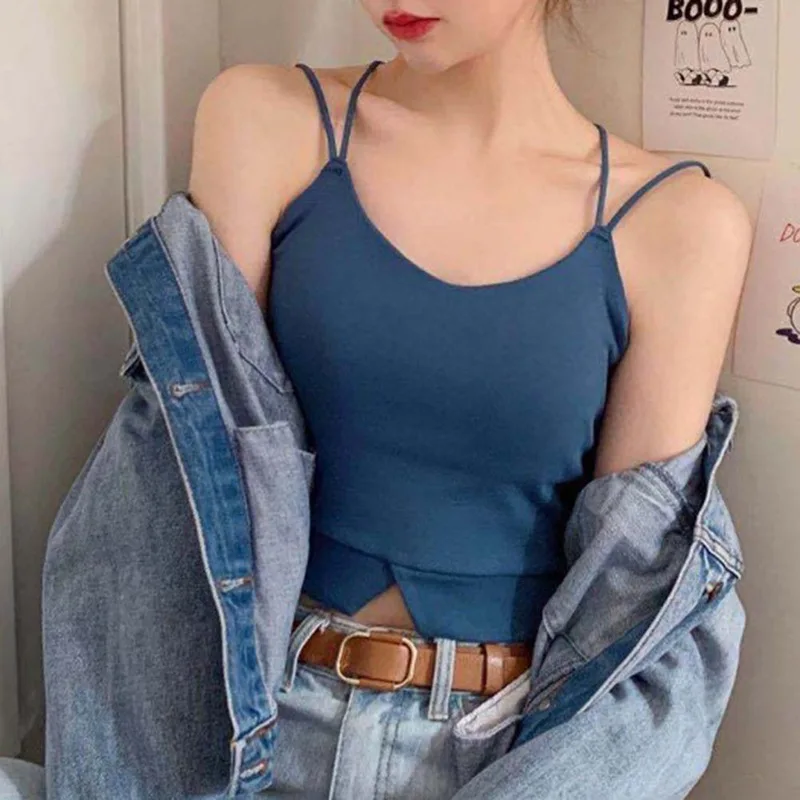 Женский дышащий Топ без рукавов с открытой спиной | Женская одежда