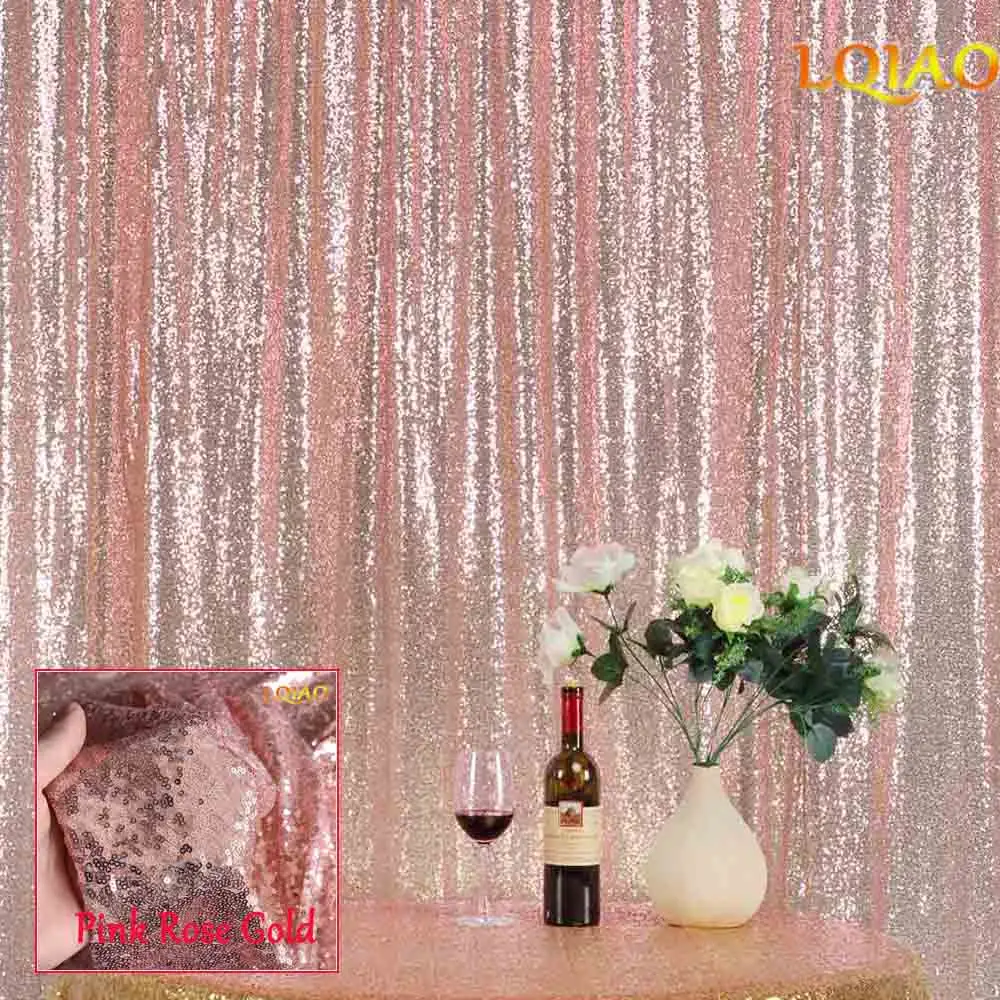 Pink Rose Gold 4ftx8ft/4ftx10ft блестящий серебристый/Золотой блестящий фон для свадебной фотосъемки, Вечерние Декорации - Цвет: Pink Rose Gold