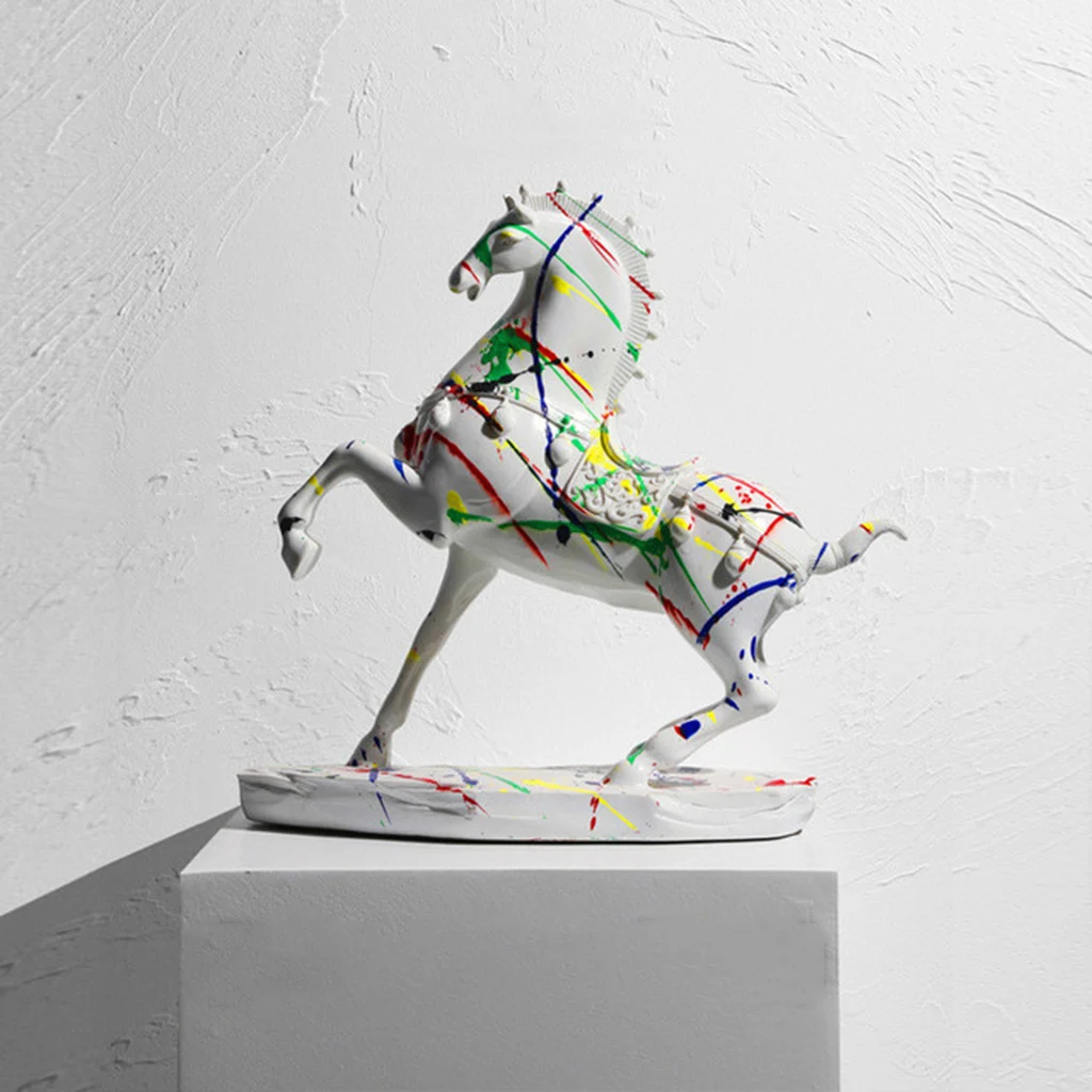 

Horse Statue Creative Animal Car Shelf Resin Sculpture Cabinet Home Decor